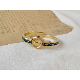 Vintage Blue Enamel Ladies Watch